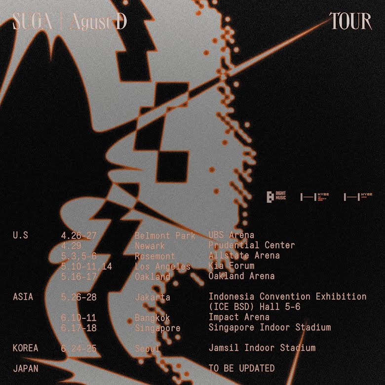 Agust D Tour Setlist 2023 : Bts Suga World Tour Full Setlist