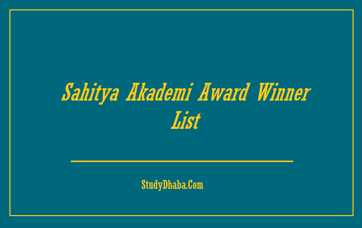 Sahitya Akademi Award Winner List