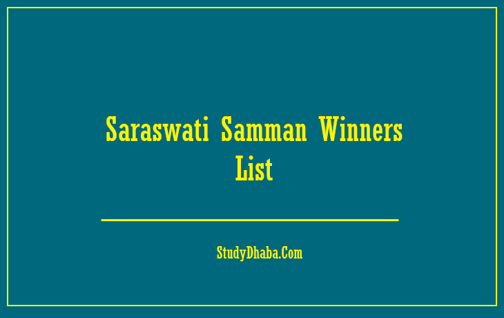 Saraswati Samman Winners List