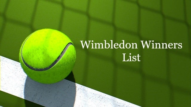 Wimbledon Winners List 